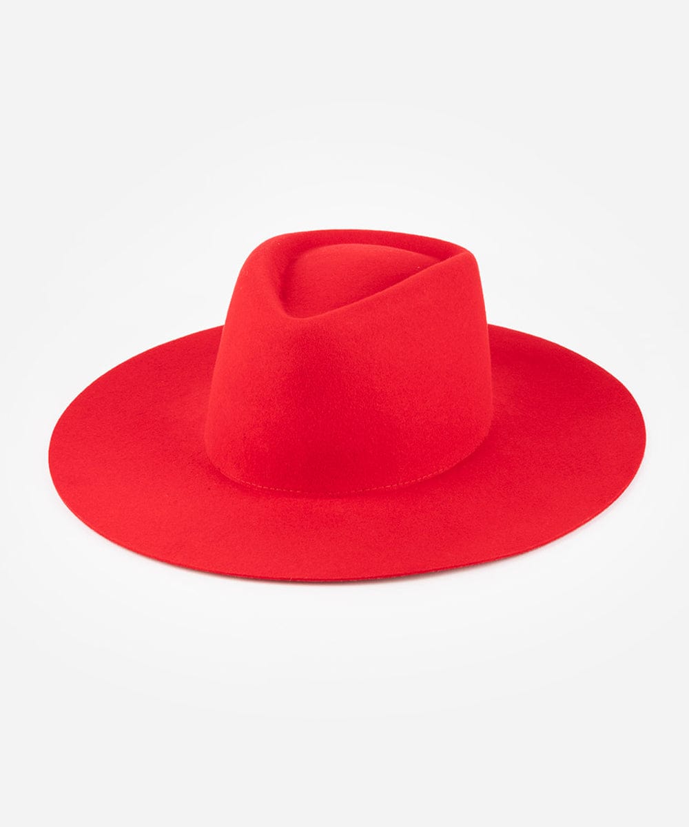 Cherry red fedora hat on a white background #color_cherry red