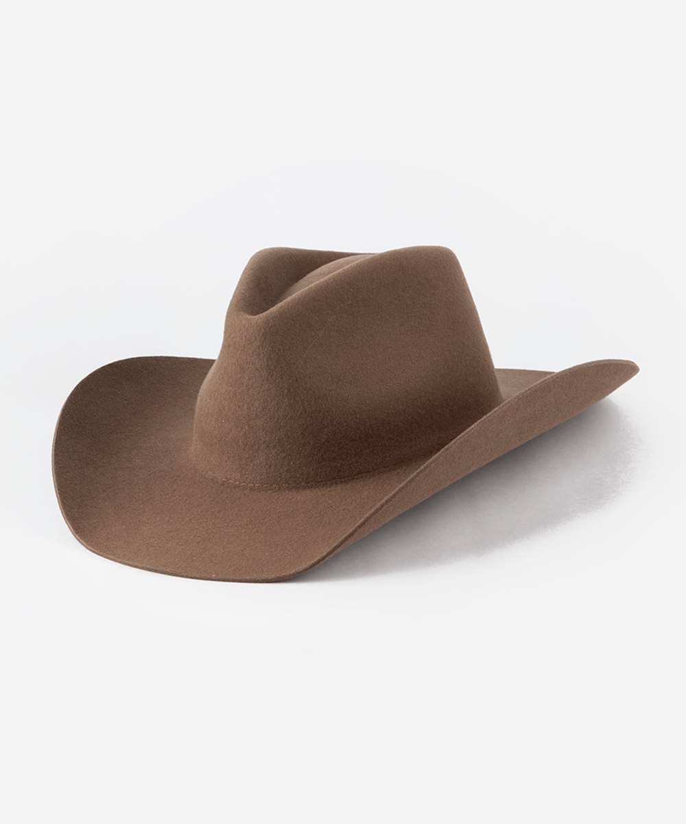 A brown cowboy hat against a white background #color_chocolate