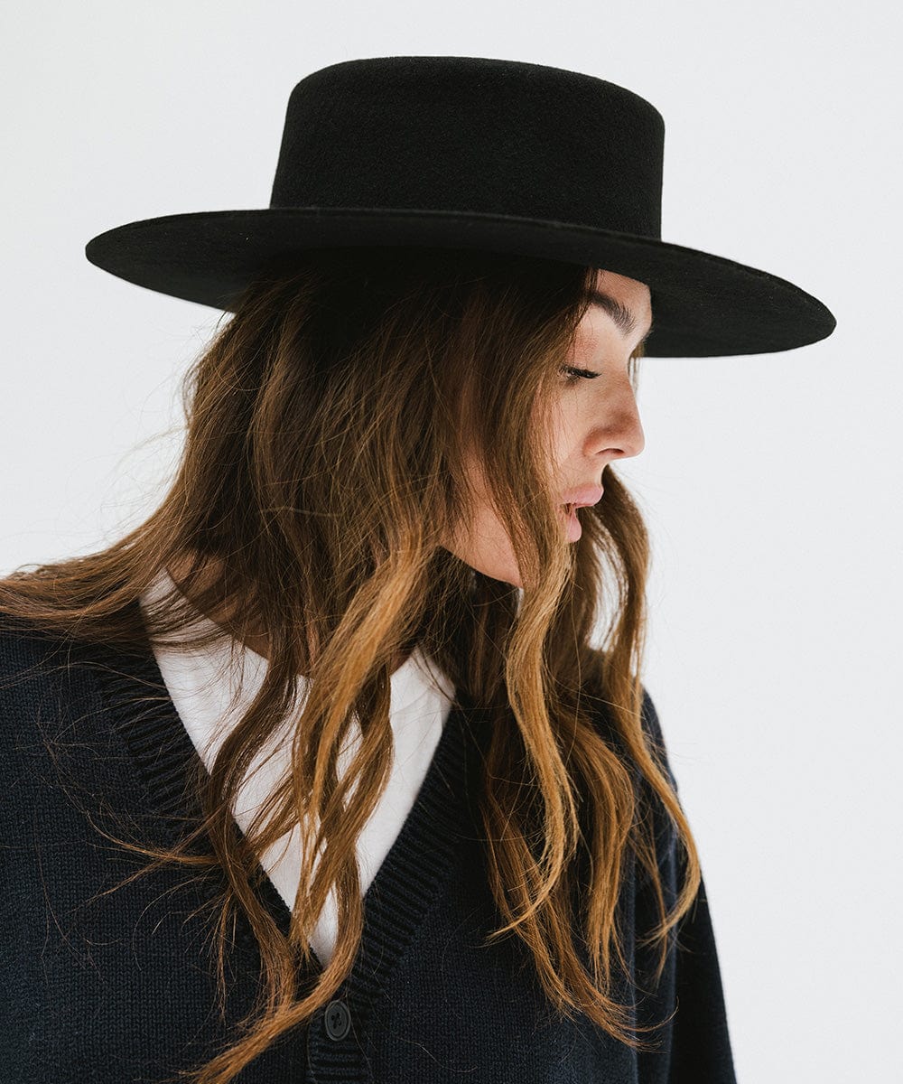 Dahlia Boater Hat Women's Flat Brim Boater - Main Image