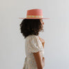 Gigi Pip felt hats for women - Dakota Triangle Crown - stiff, flat wide brim [pink]