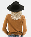 Gigi Pip felt hats for women - Dakota Triangle Crown - stiff, flat wide brim [black]