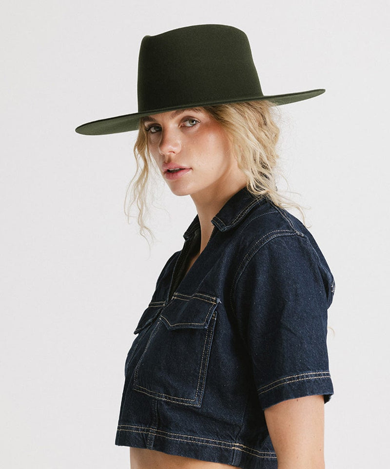 Dakota Triangle Crown Women's Wide Brim Hat | Australian Wool Gigi Pip