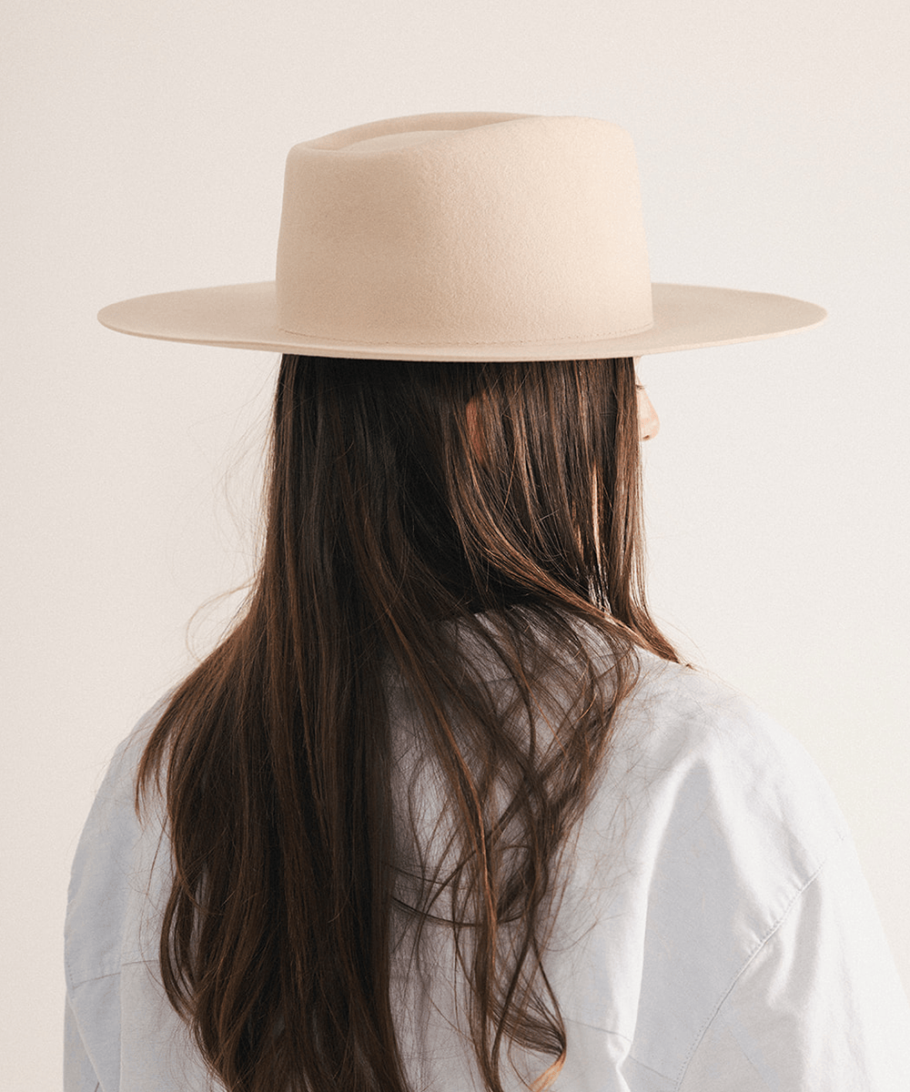 大吉 BRIM UP LONG FELT HAT Dakota Triangle Crown Hat | Classic Wide Brim Hat for Women