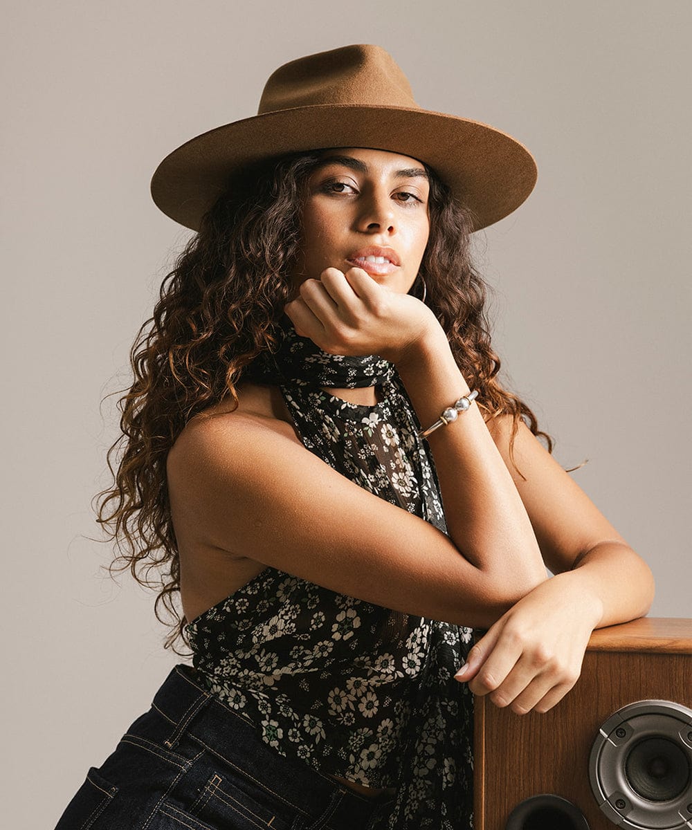 Emery Felt Fedora | Wide Brim Teardrop Fedora Hat for Women