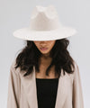 Gigi Pip felt hats for women - Emma Wide Brim Fedora - classic fedora crown with a stiff, a-line brim [mix ivory]