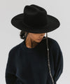 Gigi Pip felt hats for women - Ezra Western - classic cattleman crown with a stiff, upturned brim and features a removable tonal grosgrain band [black]