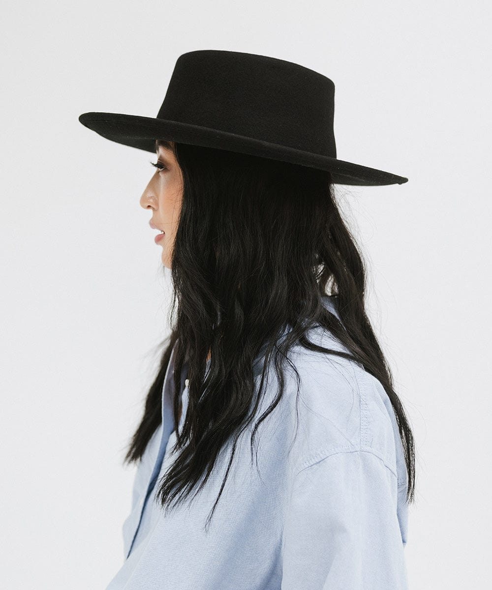 Gigi Pip Black Wool Felted Hat Perfect Gambler Style 10 Gigi Pip Hats Perfect for your Engagement Session | Bride  main image 4