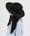 Gigi Pip felt hats for women - Maude Pencil Brim - curved crown with a stiff, wide brim with pencil rolled up edge [black]