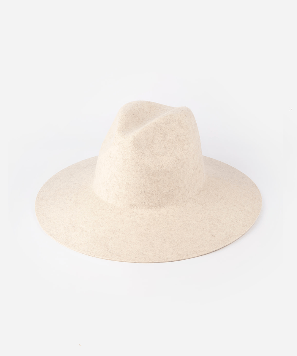 A wide brim hat on a plain background #color_mixed ivory