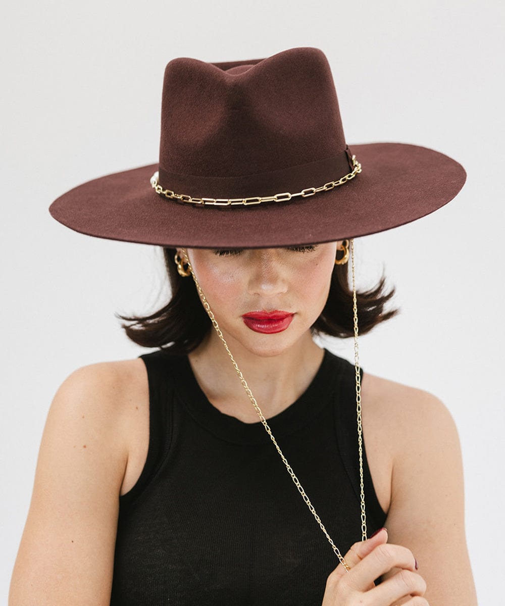 Raine Wide Brim Fedora Structured Felt Fedora Hat for Women