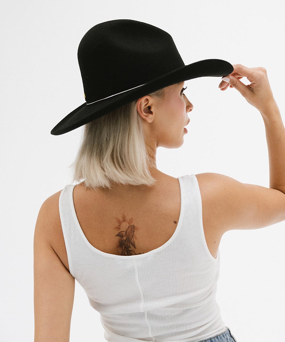 Rendon Gus Crown Womens Black Cowboy Hat Female Cowboy Hat  display picture 3