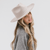 Gigi Pip felt hats for women - Rowan Fedora - 100% australian wool pinched fedora crown with a stiff wide flat brim featuring a grosgrain band with Gigi Pip branded [ivory]
