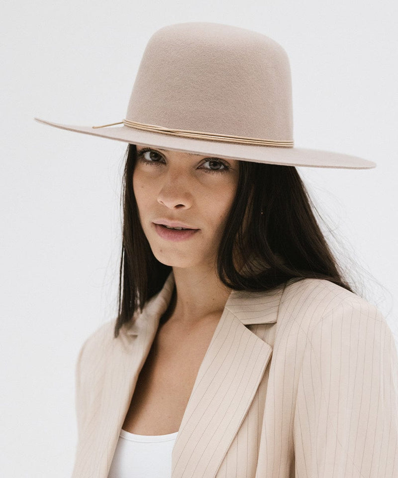 Rue Women's Open Crown Hat Felt Hat For Ladies Church Hat Gigi Pip