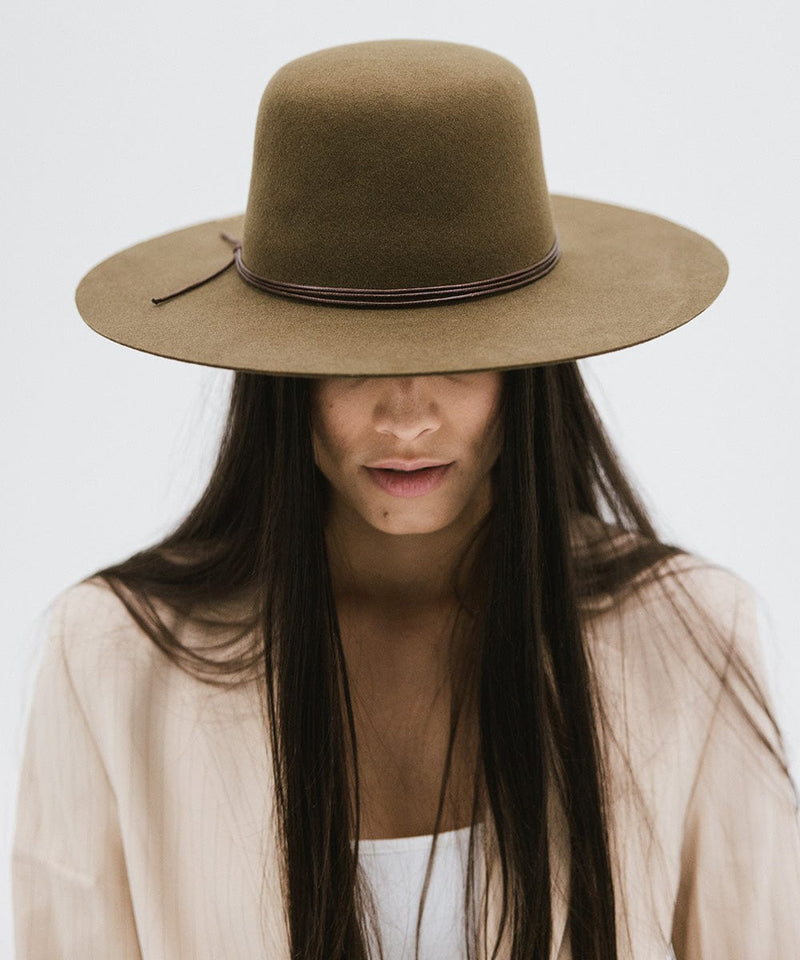 Rue Women's Open Crown Hat Felt Hat For Ladies Church Hat Gigi Pip
