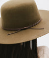 Gigi Pip felt hats for women - Rue Open Crown - classic open crown with a structured semi-wide brim [olive]