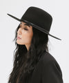 Gigi Pip felt hats for women - Rue Open Crown - classic open crown with a structured semi-wide brim [black]
