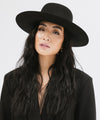 Gigi Pip felt hats for women - Rue Open Crown - classic open crown with a structured semi-wide brim [black]
