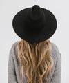 Gigi Pip felt hats for women - Scottie Wide Brim Fedora - classic fedora crown with a stiff, a-line brim [black]