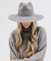 Gigi Pip felt hats for women - Scottie Wide Brim Fedora - classic fedora crown with a stiff, a-line brim [grey]