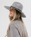 Gigi Pip felt hats for women - Scottie Wide Brim Fedora - classic fedora crown with a stiff, a-line brim [grey]