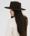 Gigi Pip felt hats for women - Ty Upturned Brim - tall telescope crown with a stiff, upturned brim [dark brown]