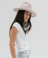 Gigi Pip felt hats for women - Wes Fedora - classic tall fedora crown with a stiff, flat brim [ivory]