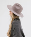Gigi Pip felt hats for women - Wes Fedora - classic tall fedora crown with a stiff, flat brim [light grey]