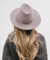 Gigi Pip felt hats for women - Wes Fedora - classic tall fedora crown with a stiff, flat brim [light grey]