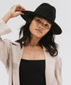 Gigi Pip felt hats for women - Wes Fedora - classic tall fedora crown with a stiff, flat brim [black]