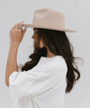 Gigi Pip felt hats for women - Zephyr Rancher - fedora teardrop crown with a stiff upturned brim [cream]
