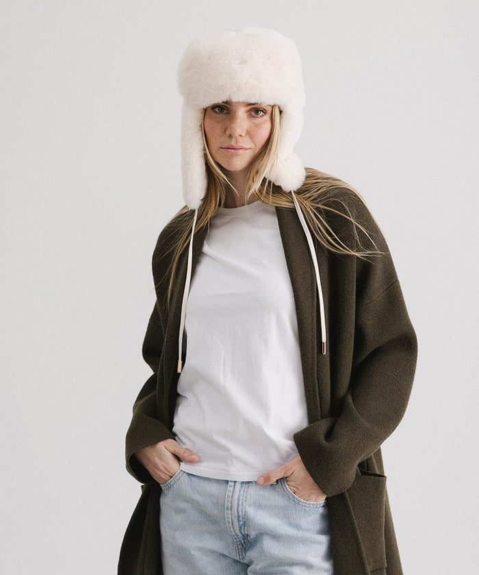 Token Cheetah Faux Fur Trapper Hat Leopard