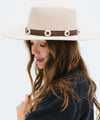 Gigi Pip hat bands + trims for women's hats - Genuine Leather Western Band - 100% genuine leather western style band with bright silver concho details and a silver plated metal pin closure [chocolate]