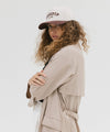 Gigi Pip trucker hats for women - Gigi Pip Canvas Trucker Hat - 100% Cotton Canvas w/ cotton sweatband + reinforced from panel with 100% polyester mesh trucker hats with gigi pip embroidered on the front panel with an adjustable velcro bag [cream-chocolate brown]