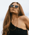 Gigi Pip sunglasses for women - Stevie Cat Eye Sunglasses - gold metal cat eye shaped frames with black acrylate lenses [gold]