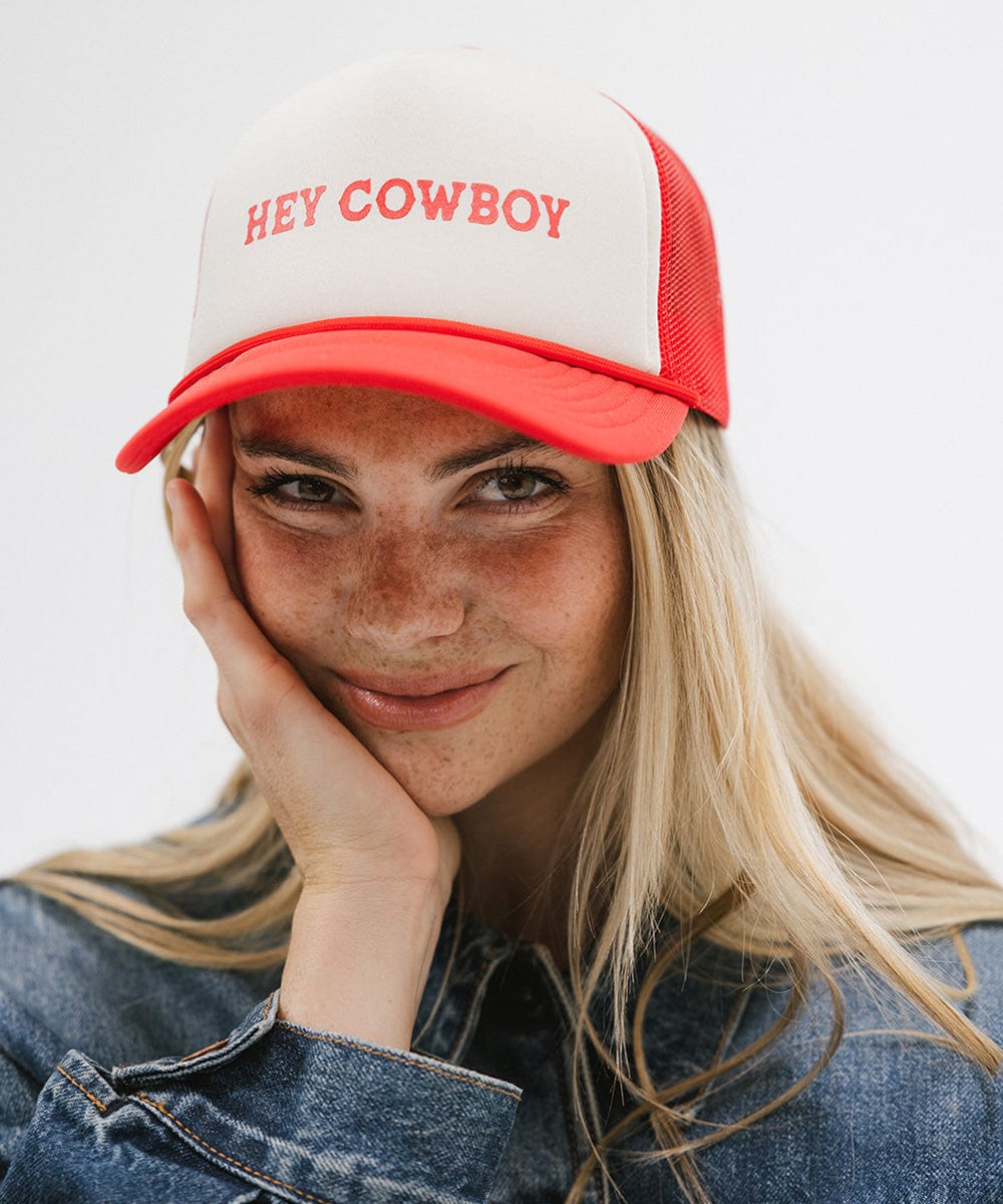 Leather Cute Baseball Hats For Ladies Hey Cowboy Foam Trucker Hat