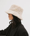 Gigi Pip bucket hats for women - Jackson Sherpa Bucket Hat - sherpa bucket hat featuring a raw edge leather band with our signature xx stitching closure and equipped with an adjustable inner band [cream]