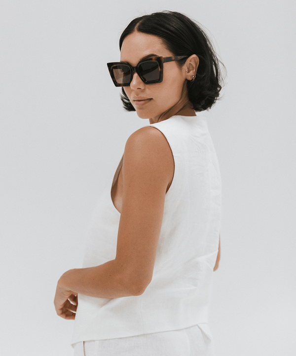 Gigi Pip sunglasses for women - Kat Square Sunglasses - oversized square style women's sunglasses with an acetate frame + polarized lenses [tortoise]