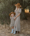 Gigi Pip limited edition hats for women - Maude Pencil Brim - curved crown with a stiff, wide brim with pencil rolled up edge + a limited edition trim featuring a twisted latte colored rope + a wrapped brown cord, also available in kids sizes [cinnamon]