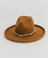 Gigi Pip limited edition hats for women - Maude Pencil Brim - curved crown with a stiff, wide brim with pencil rolled up edge + a limited edition trim featuring a twisted latte colored rope + a wrapped brown cord, also available in kids sizes [cinnamon]