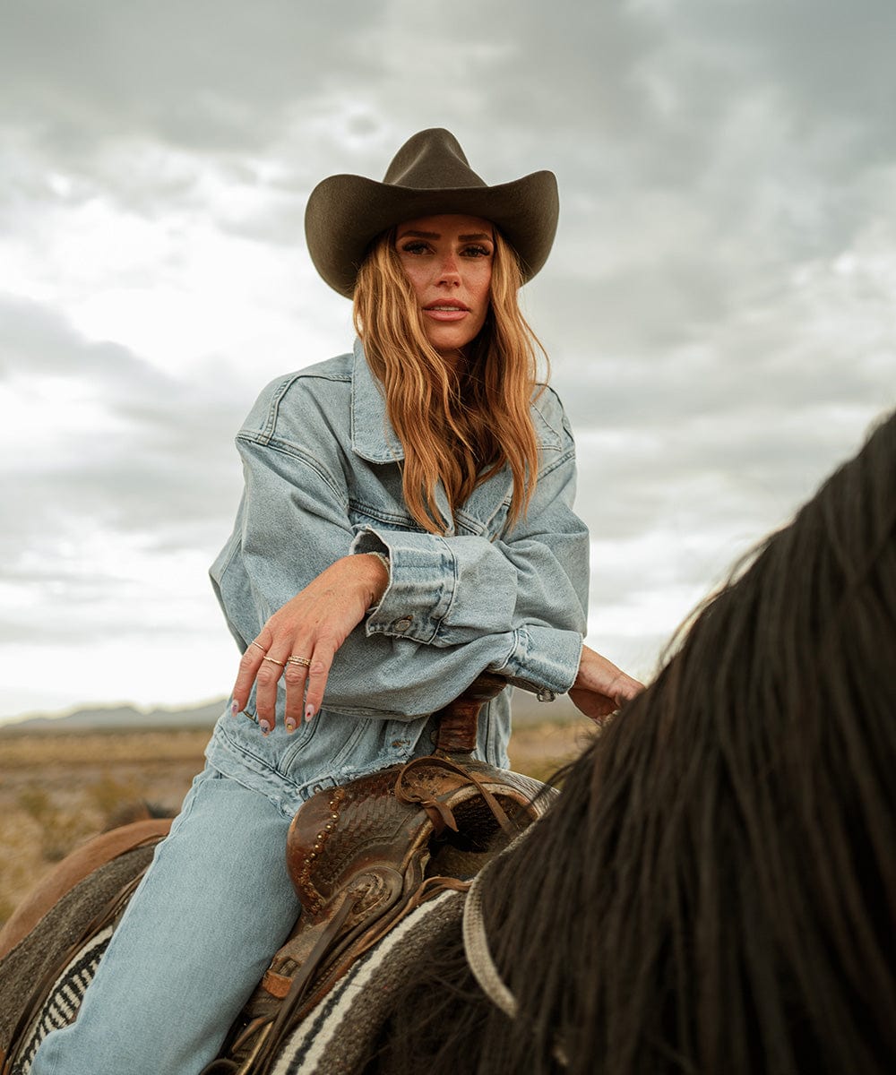 Cowboy Hat Flat Cap Long Hair DOCILA Unisex Western Cowboy Hat