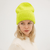 Gigi Pip beanies for women - Lou Knit Beanie - 100% Acrylic chunky oversized beanie featuring 4 neon color options with a tonal woven branded loop tag on the double fold [limeade]