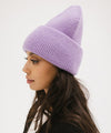 Gigi Pip beanies for women - Lou Knit Beanie - 100% Acrylic chunky oversized beanie featuring 4 neon color options with a tonal woven branded loop tag on the double fold [lavender]