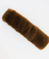 Gigi Pip winter hats for women - Margot Faux Fur Headband - 100% faux fur, satin + faux leather elastic winter headband for warmth + style [brown]
