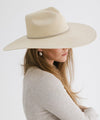 Gigi Pip straw hats for women - Meg - 100% panama straw wide brim straw sun hat with a gold GP pin on the back [natural]