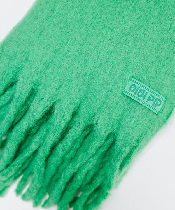 Gigi Pip winter accessories for women - Mik Oversized Scarf - 100% acrylic oversized blanket scarf featuring a retro limited edition holiday logo [evergreen]