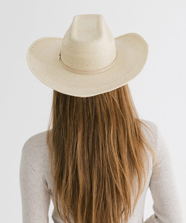 Gigi Pip straw hats for women - Millie Western Straw Hat - 100% guatemalan palm straw western style straw hat featuring an attached 100% genuine leather band [natural]