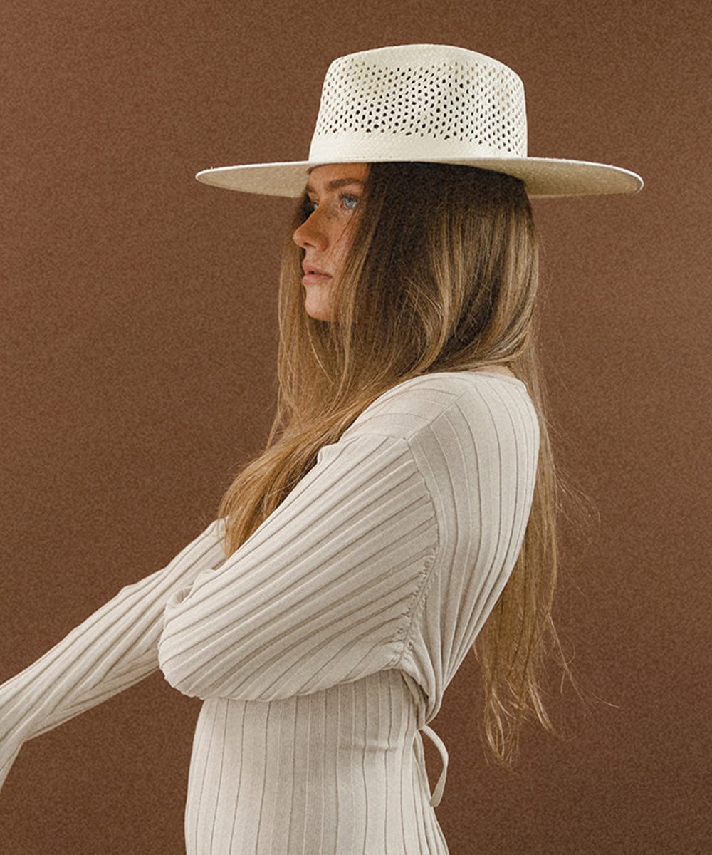 Nell Vented Fedora | Wide Brim Lightweight Paper Straw Hat  display picture 1