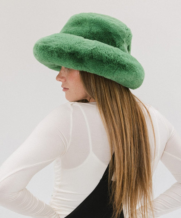 Gigi Pip winter hats for women - Parker Big Faux Fur Hat - oversized plush faux fur hat with features a satin lining for hair-safe styling [evergreen]
