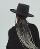 Gigi Pip felt hats for women - Lennon Pencil Brim - 100% australian wool fedora curved crown with a stiff, wide brim featuring a pencil rolled up edge + a grosgrain ribbon trim [mix charcoal]