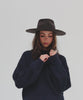 Gigi Pip felt hats for women - Emery Teardrop Fedora - 100% australian wool teardrop pinched fedora featuring a tonal grosgrain ribbon trim branded with Gigi Pip [dark brown]